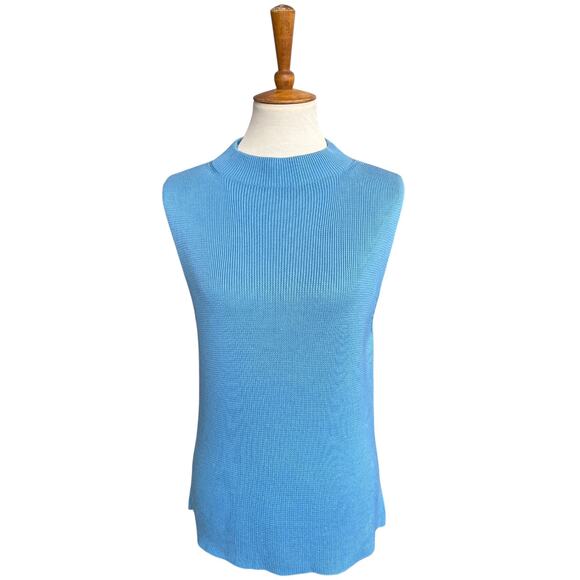 Vintage Y2K Ann Taylor Silk Knit Mock Neck Workwear Sleeveless Tank Size Large - Picture 1 of 6